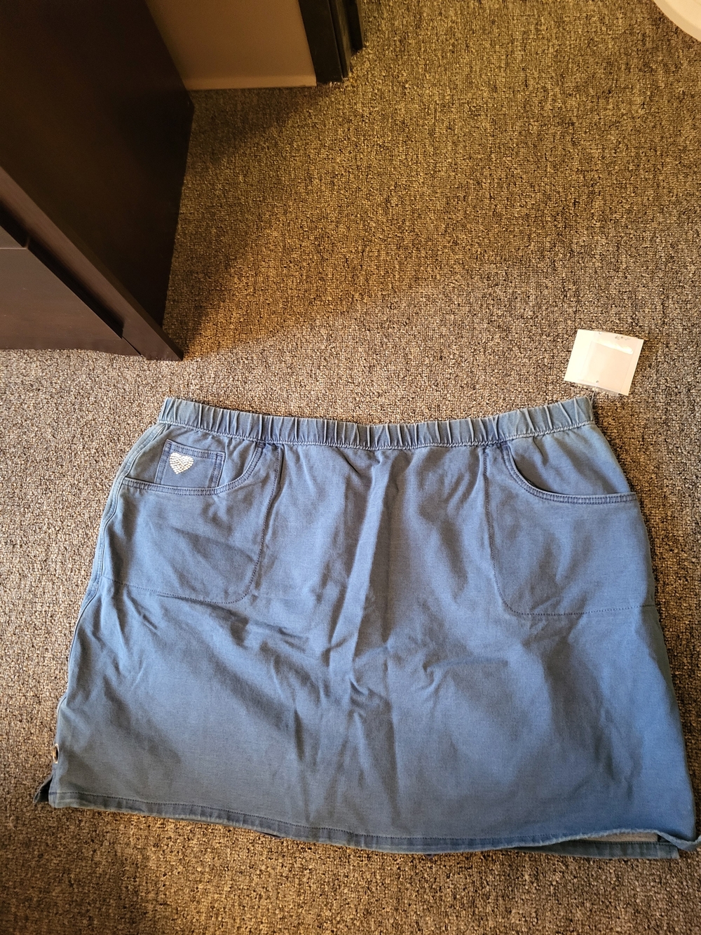 Blue Casual Elastic Waist Skirt